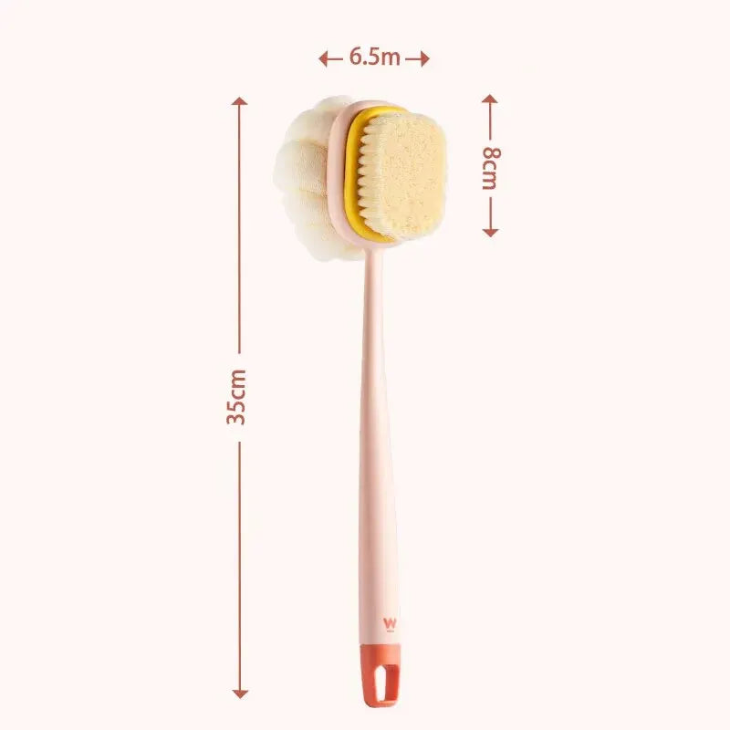 Escova de Banho com Cabo Longo – Esfoliante Corporal com Esponja de Malha