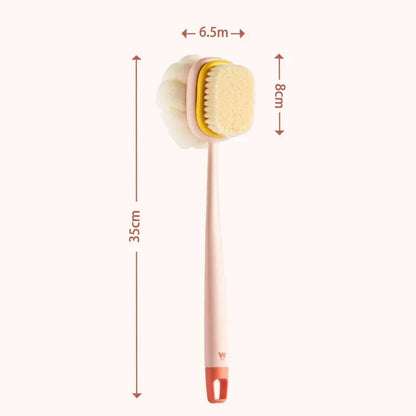 Escova de Banho com Cabo Longo – Esfoliante Corporal com Esponja de Malha