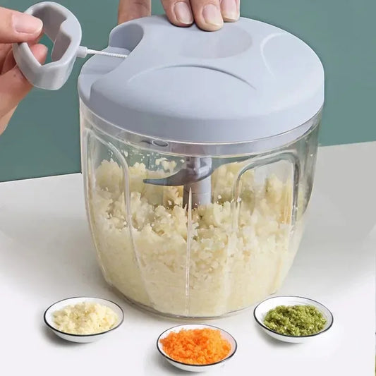 Picador Manual de Alho 500ml ou 900ml – Cortador de Alimentos em Aço Inox e Plástico