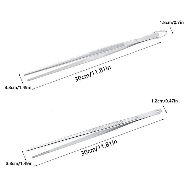 Pinça de Cozinha Extra Longa em Aço Inox