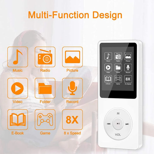 MP3 Player Portátil Mini Hi-Fi com Bluetooth 4.0