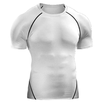 Camiseta de Compressão Masculina 2025 – Secagem Rápida, Elástica