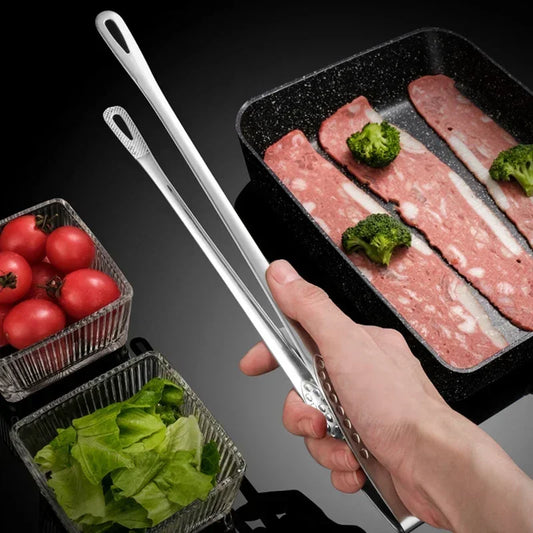 Pinça de Cozinha em Aço Inoxidável – Ideal para Churrasco, Grelhados e Serviço de Alimentos – 24cm ou 28cm