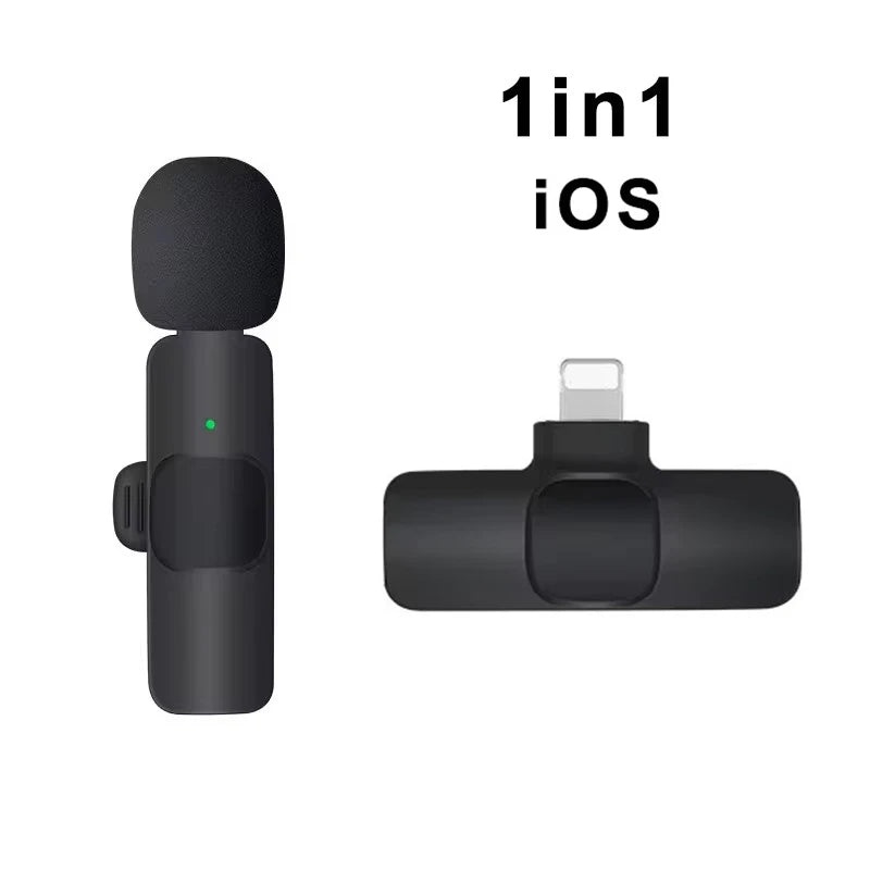 Microfone de lapela sem fio com cancelamento de ruído para streaming
