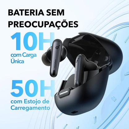 Fones de Ouvido Anker Bluetooth com Cancelamento Ativo de Ruído - Intra-auricular com Estojo de Carga