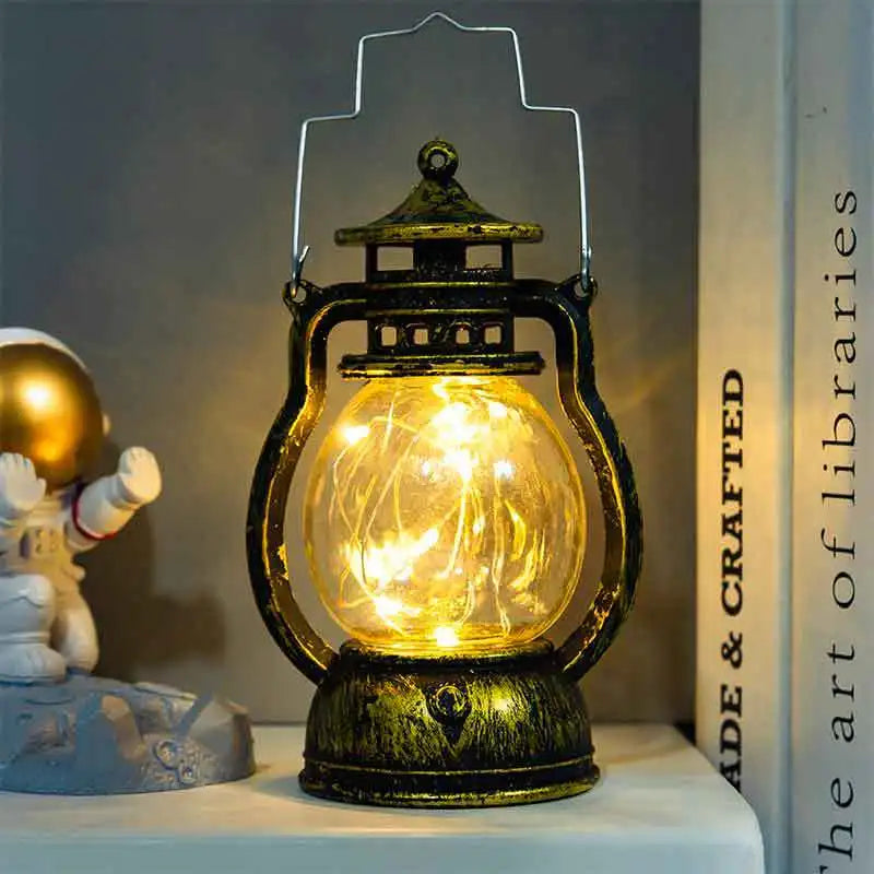 Castiçal Retro em Forma de Lampião – Iluminação Decorativa LED