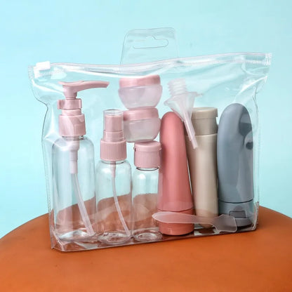 Kit de Frascos de Viagem Portáteis para Cosméticos – Recipientes Recarregáveis