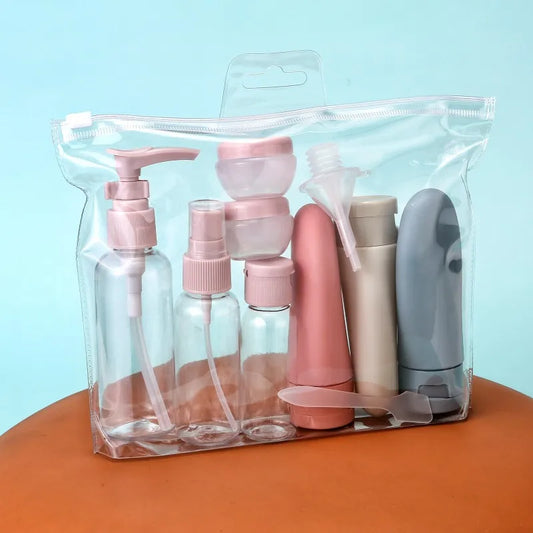 Kit de Frascos de Viagem Portáteis para Cosméticos – Recipientes Recarregáveis