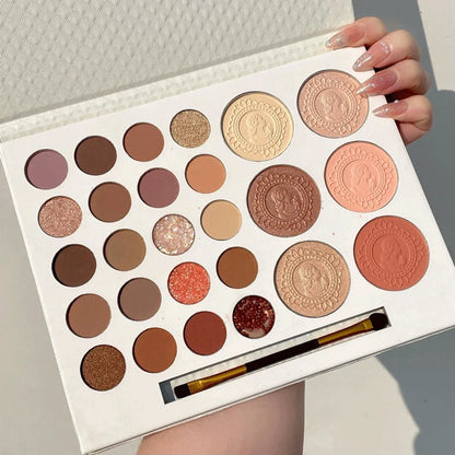 Paleta de Sombras 26 Cores – Matte, Iluminador e Blush