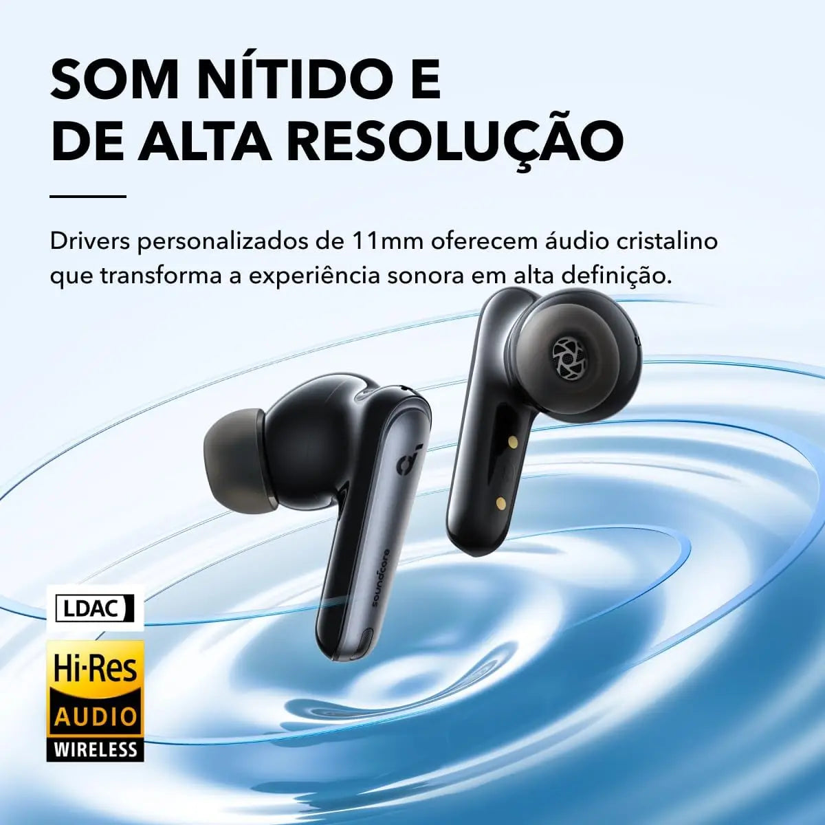 Fones de Ouvido Anker Bluetooth com Cancelamento Ativo de Ruído - Intra-auricular com Estojo de Carga