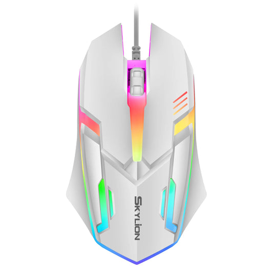 Mouse com Fio SKYLiON F1 – 3 Botões, Iluminação Colorida, Uso para Jogos e Escritório