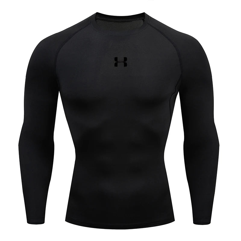 Camiseta de Compressão Masculina Manga Longa – Esportiva, Fitness