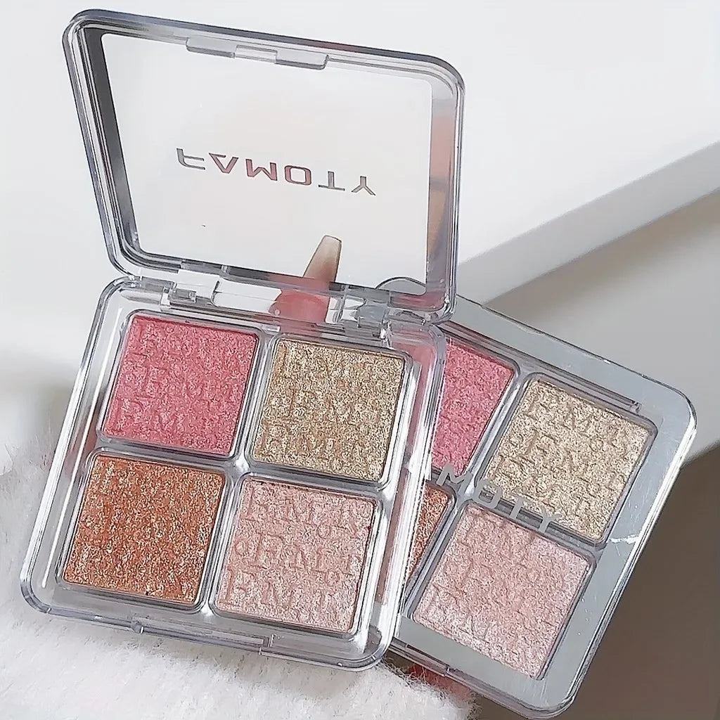 Paleta de Iluminador Facial 4 Cores – Glow Natural e à Prova d’Água