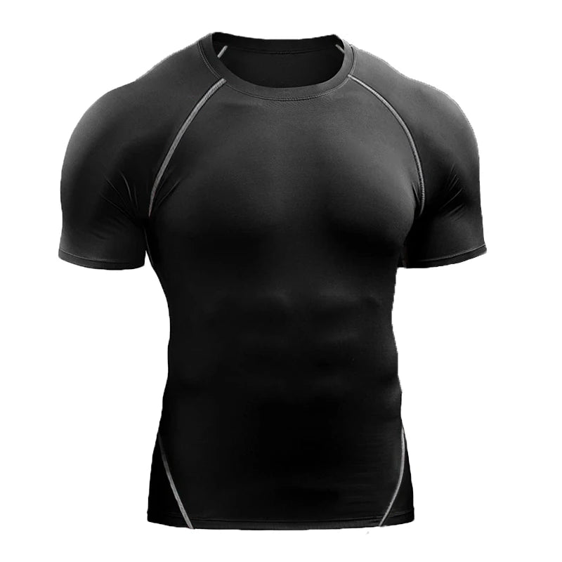 Camiseta de Compressão Masculina 2025 – Secagem Rápida, Elástica
