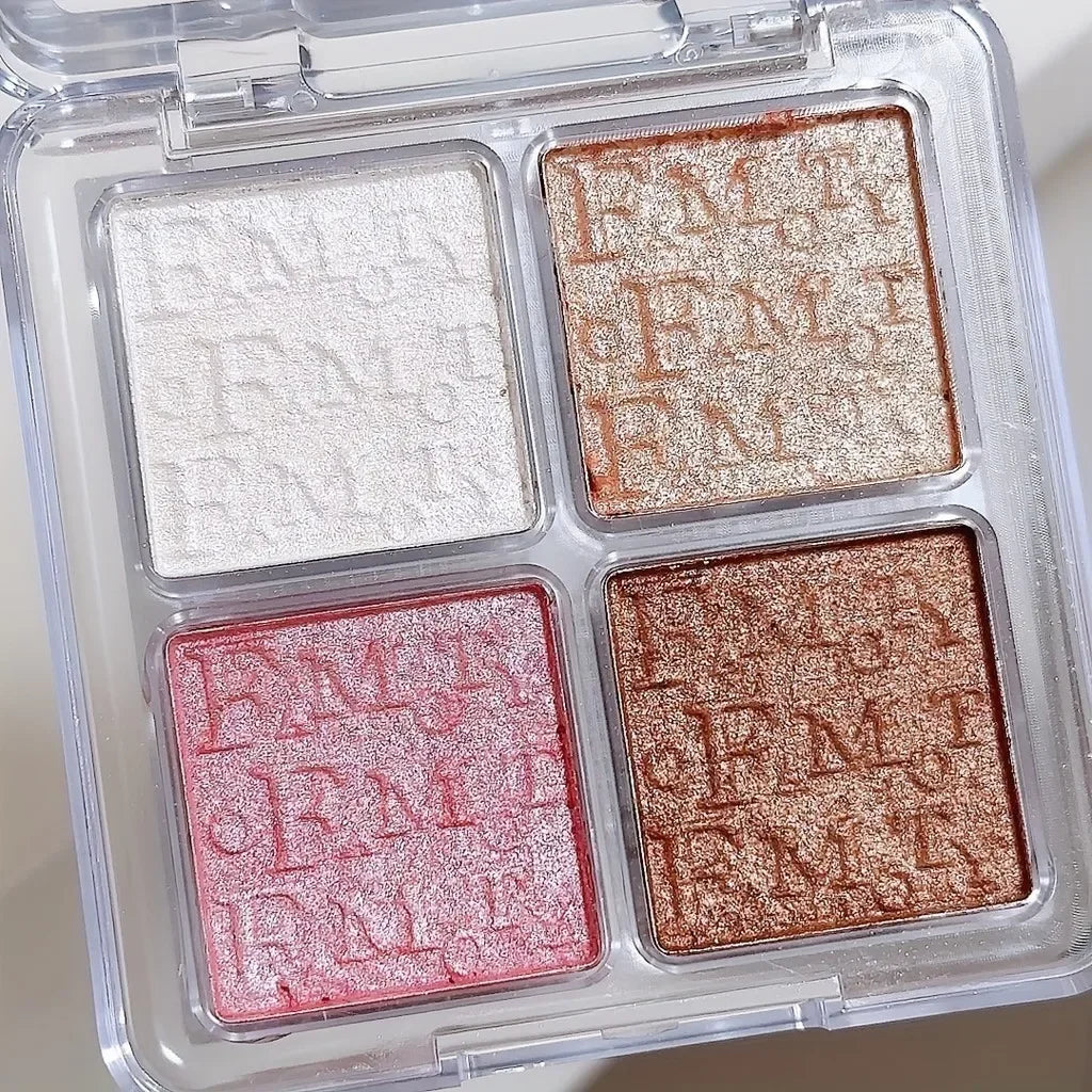Paleta de Iluminador Facial 4 Cores – Glow Natural e à Prova d’Água