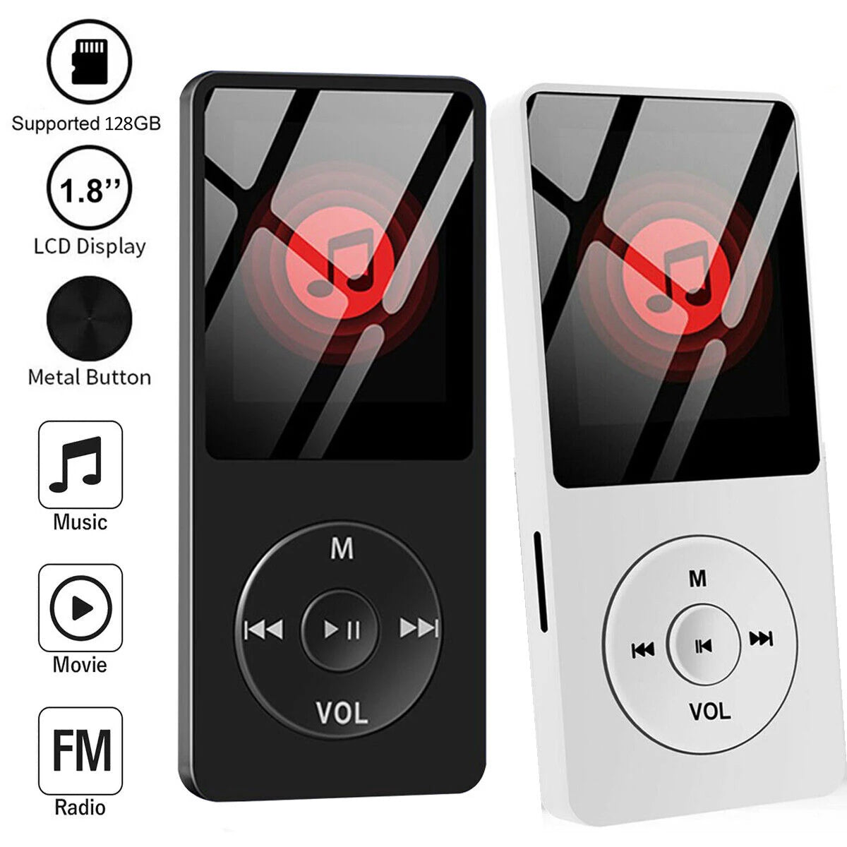 MP3 Player Portátil Mini Hi-Fi com Bluetooth 4.0