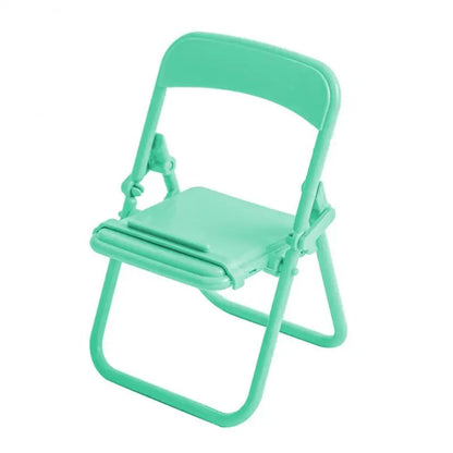 Suporte de Mesa para Celular e Tablet – Mini Cadeira Dobrável e Portátil