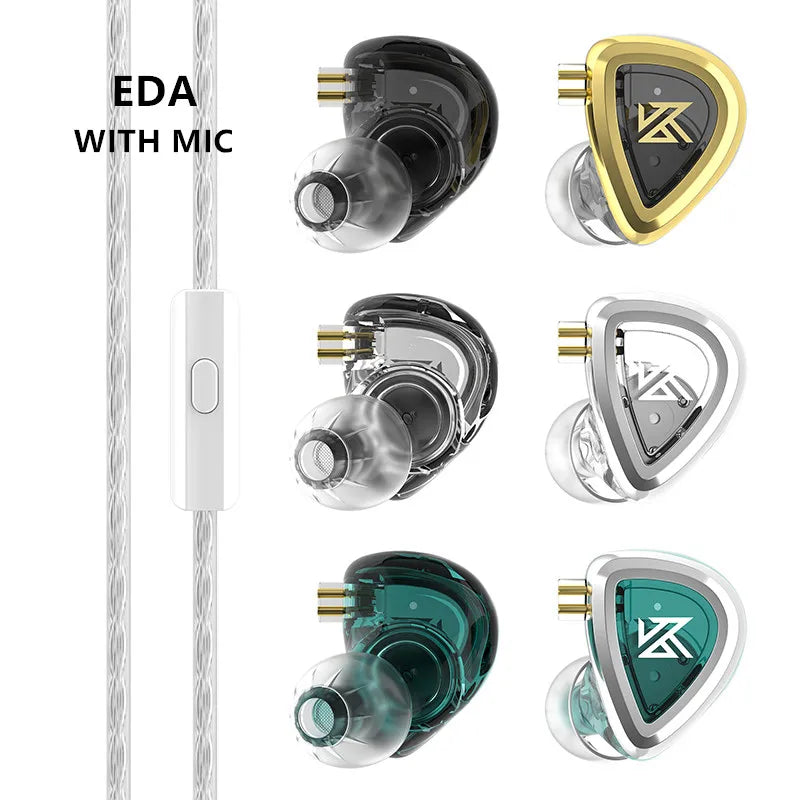 Fone de Ouvido In-Ear KZ EDA – Kit 3 Pares (Bass / Balanced / Hi-Res)