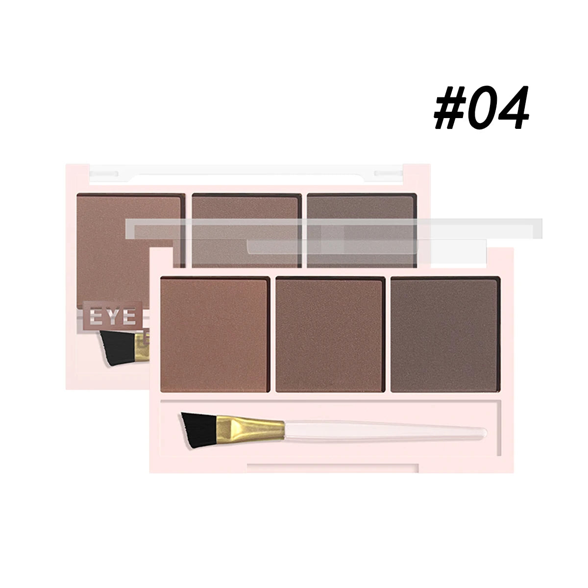 Kit de Sombra para Sobrancelhas 3 Cores com Pincel – Definição Natural e de Longa Duração