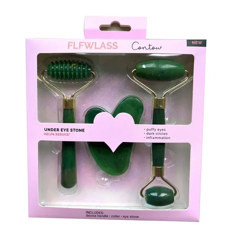 Kit 3 Peças Massageador Facial e Corporal em Resina