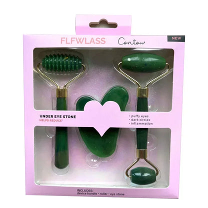 Kit 3 Peças Massageador Facial e Corporal em Resina